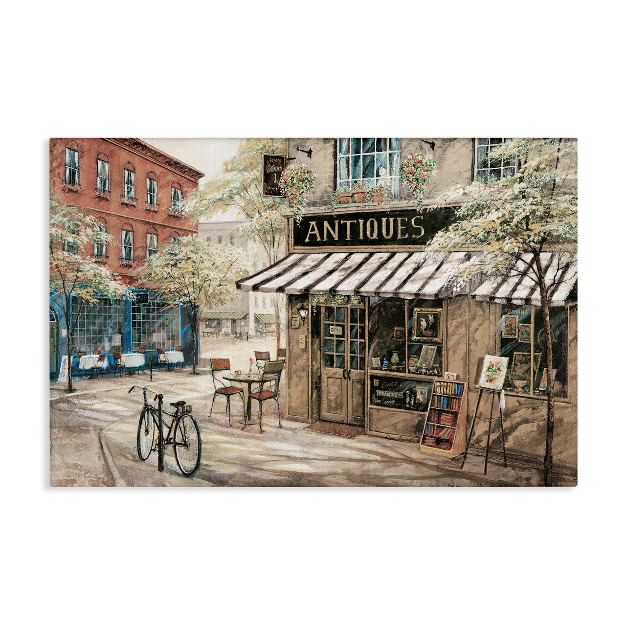 Stupell Industries Cozy Town Antiques Shop Canvas Wall Art Design by Ruane Manning